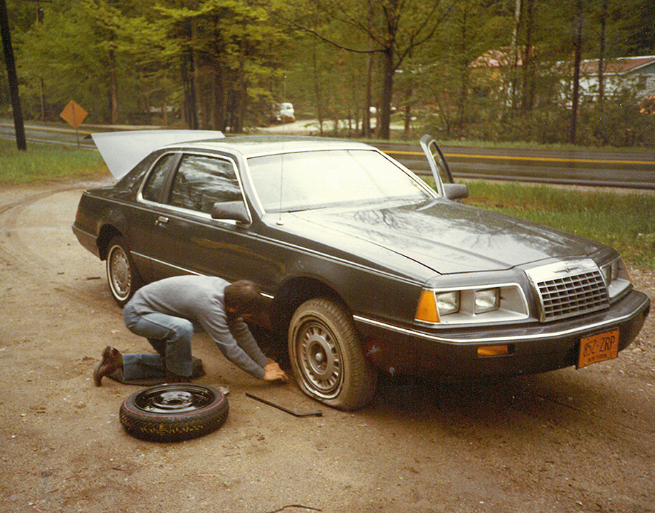 Not driving to the chapel this time: AMM’s Keith Rowe on a US tour, mid-1980s (see page 32 of The Wire 461)
