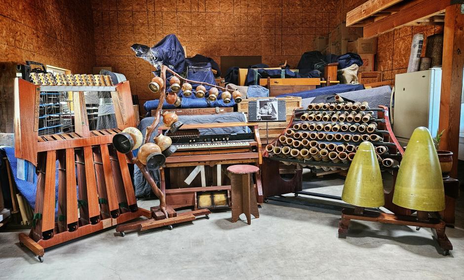 Harry Partch's instrument collection. Photo: Jon Szanto