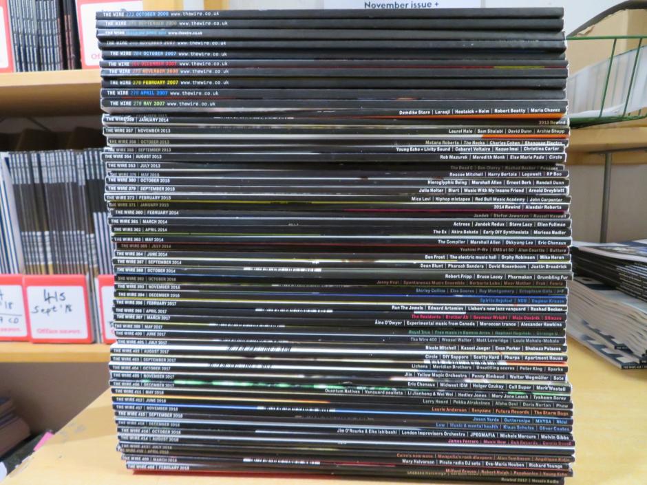 A stack of back issues of The Wire.