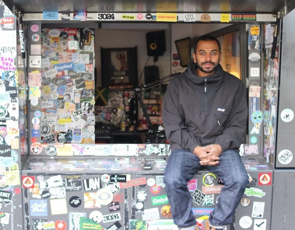 Raj Chaudhuri at the original NTS studios in East London
