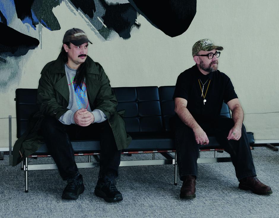 Yellow Swans' Pete Swanson (left) and Gabriel Saloman Mindel in The Wire 506, Paris, February 2026. Photo by Daniel Antropik