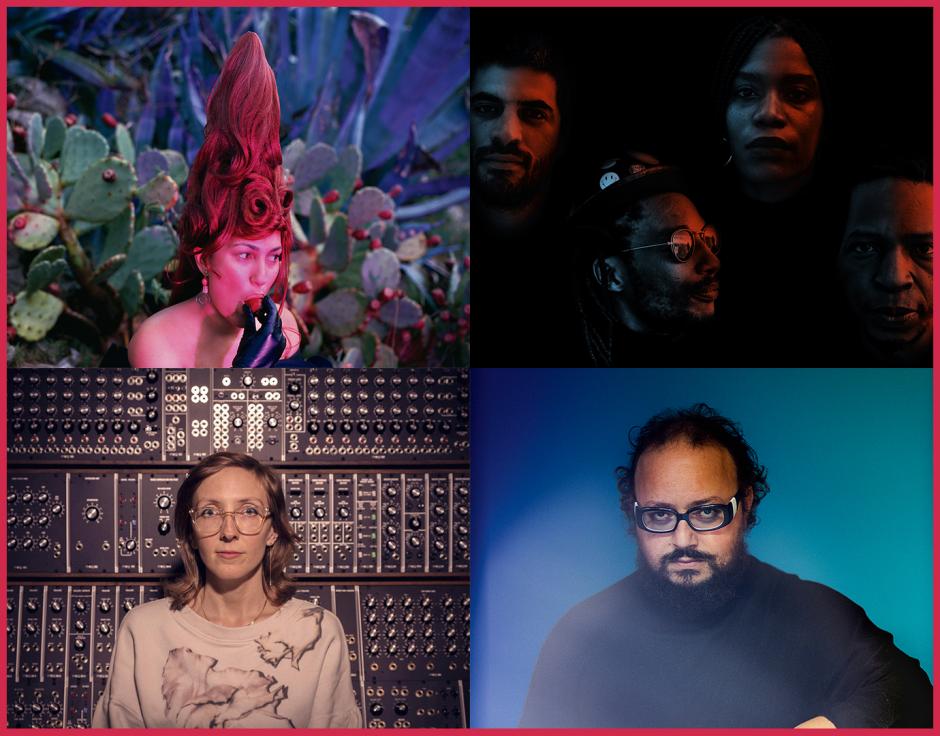 Clockwise from top left: Lafawndah by Mathilde Agius; Spaza by Andy Mkosi & Tumba Makonga; AMMAR 808 by Ines Vansteenkiste-Muylle; Mary Halvorson by James Wang