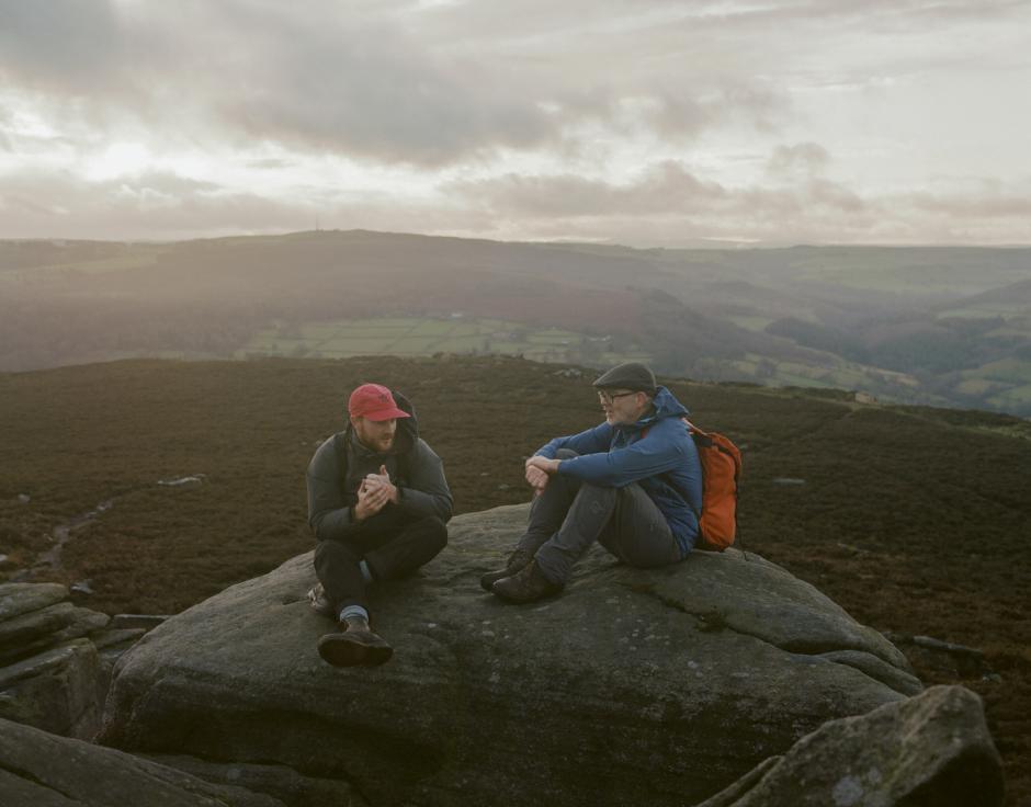 Rian Treanor (left) and Mark Fell in the Peak District, December 2020. Photograph by Sophie Stafford
