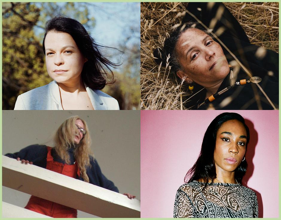 Clockwise from top left: Patricia Brennan in The Wire 443 by Donavon Smallwood; Nicole Mitchell in The Wire 401 by Joyce Kim; Nkisi in The Wire 417 by Rosaline Shahnavaz; Maryanne Amacher by Roman März