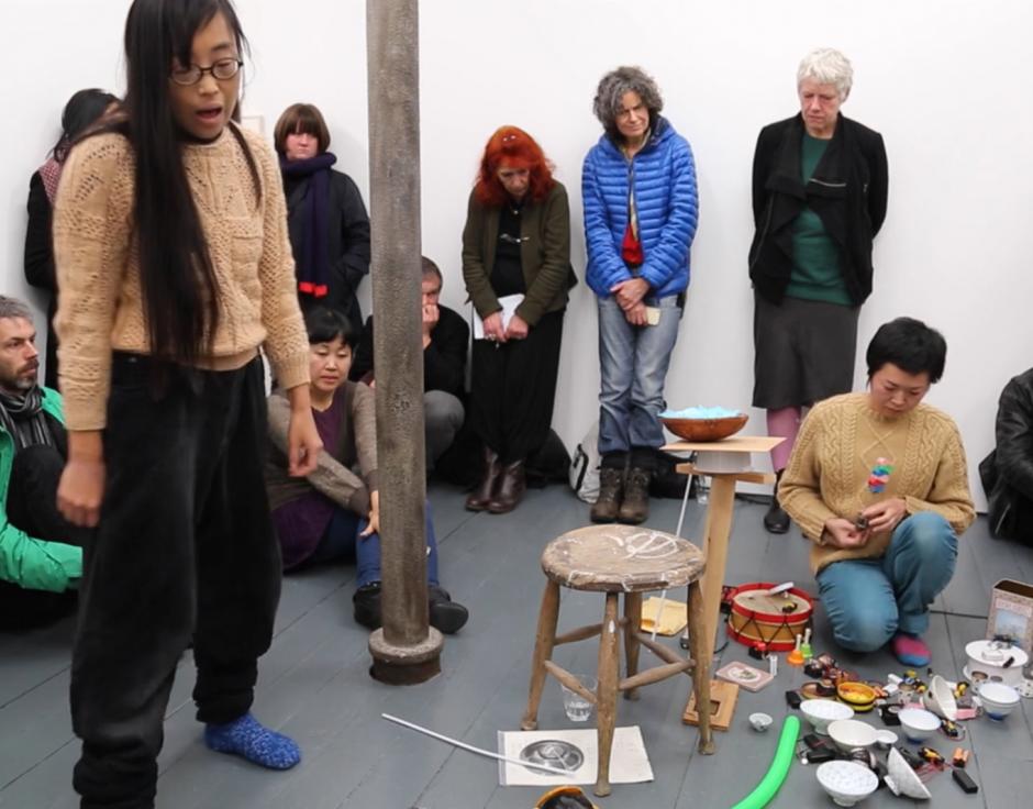 O YAMA O: Keiko Yamamoto (left) & Rie Nakajima, London noshowspace, 2014. Image by Daniel Jackson