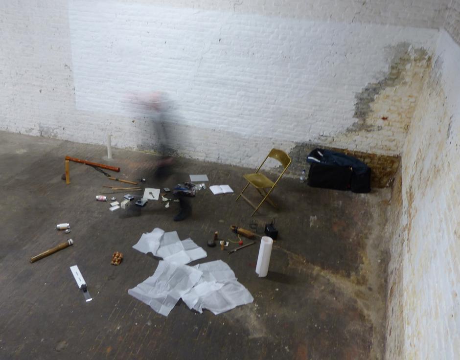 Time lapse image of David Toop at ‘Dara dara’, Brussels, 2019