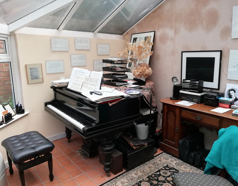 John Tilbury's studio in Deal, Kent. Photo: Clive Bell