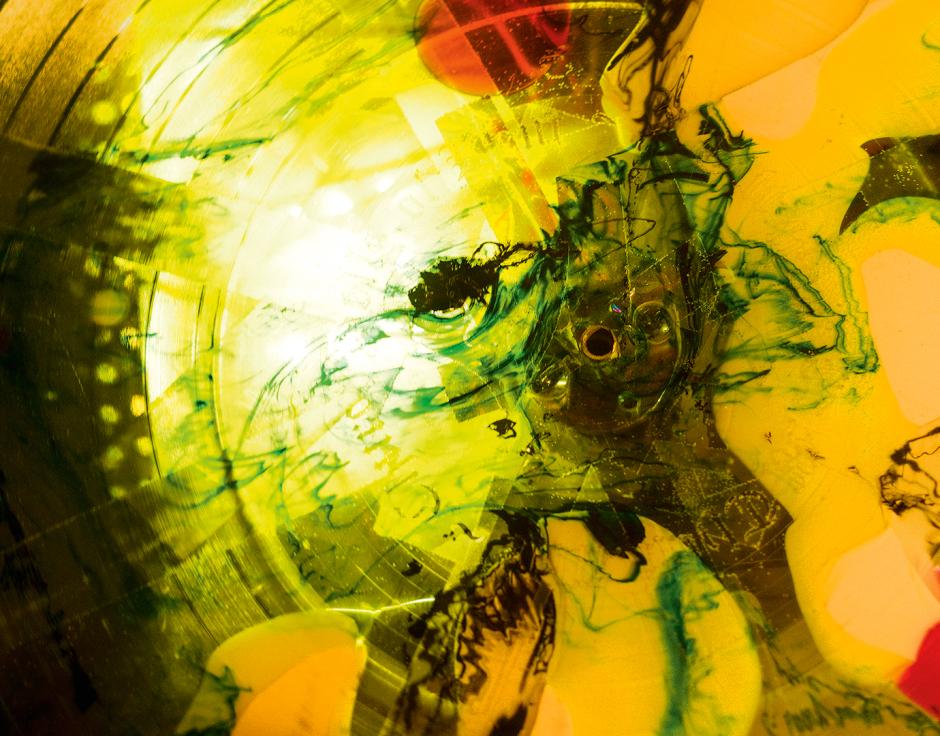 Colour wheeels: Victoria Shen’s vinyl (see page 40 of The Wire 470). Photo: Damien Maloney