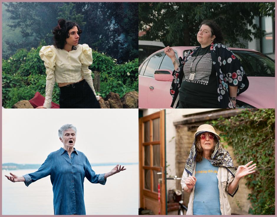 Clockwise from top left: PJ Harvey in The Wire 283 by Eva Vermandel; Jaimie Branch in The Wire 429 by Becky McNeel; Catherine Christer Hennix in The Wire 320 by Fergus Padel; Annea Lockwood in The Wire 474 by Devin Doyle