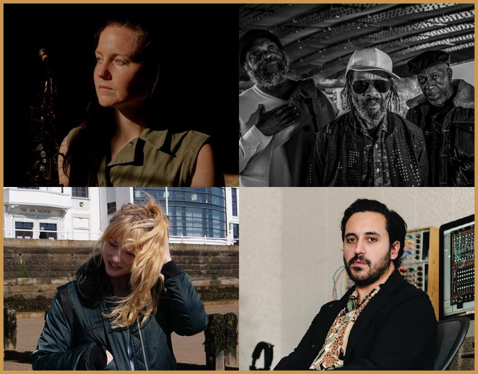 Clockwise from top left: Allison Burik; Creation Rebel; The Haxan Cloak in The Wire 433 by Aleksey Kondratyev; Teresa Winter