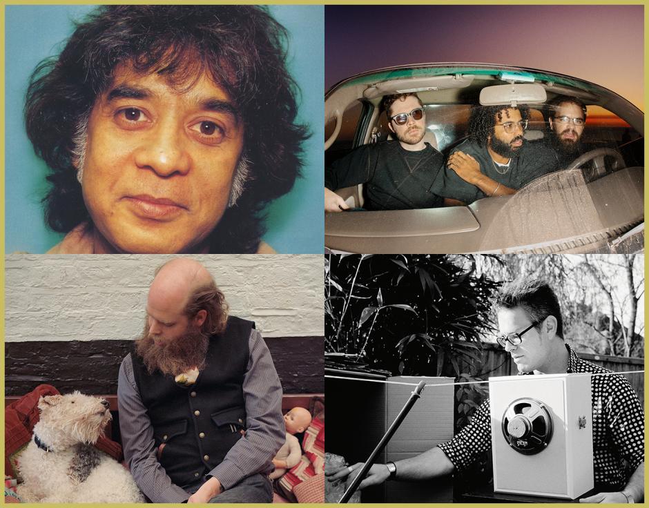 Clockwise from top left: Zakir Hussain by Roger Spooner; Clipping by Damien Maloney; Janek Schaefer by Leon Chew; Bonnie 'Prince' Billy by Eva Vermandel
