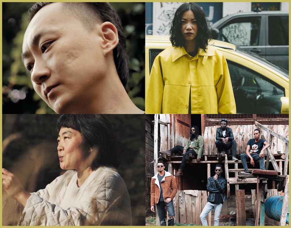 Clockwise from top left: Lao Dan by Li Hiu; Dis Fig by Damien Tauchert; Crystal Axis by Sarah Waiswa; Theresa Wong by Nicholas Albrecht