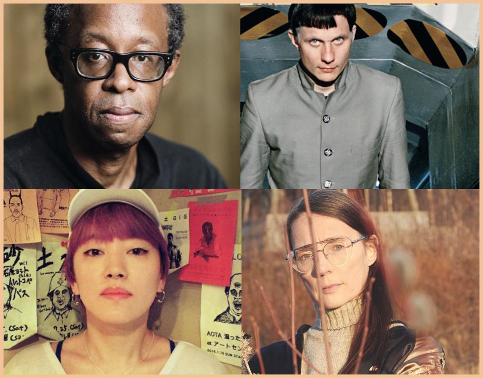 Clockwise from top left: Matthew Shipp by Anna Yatskevich; Felix Kubin by Roger Deckker; AGF by Lumi Ripatti; Otaco by Miri Matsufuji