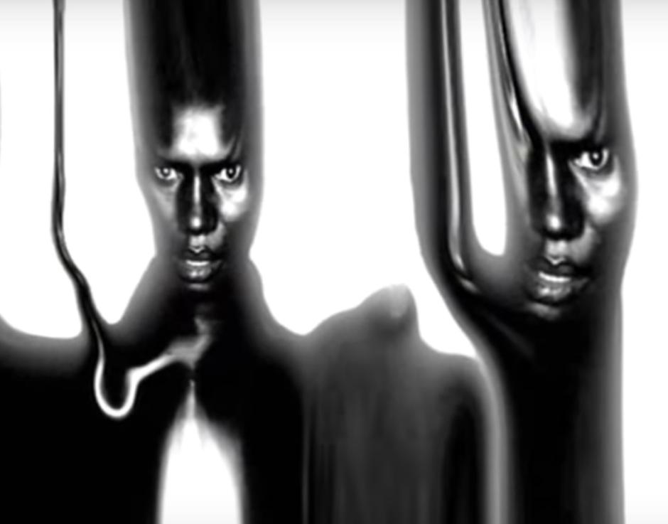 A still from the video for Grace Jones’s “Corporate Cannibal” (2008)