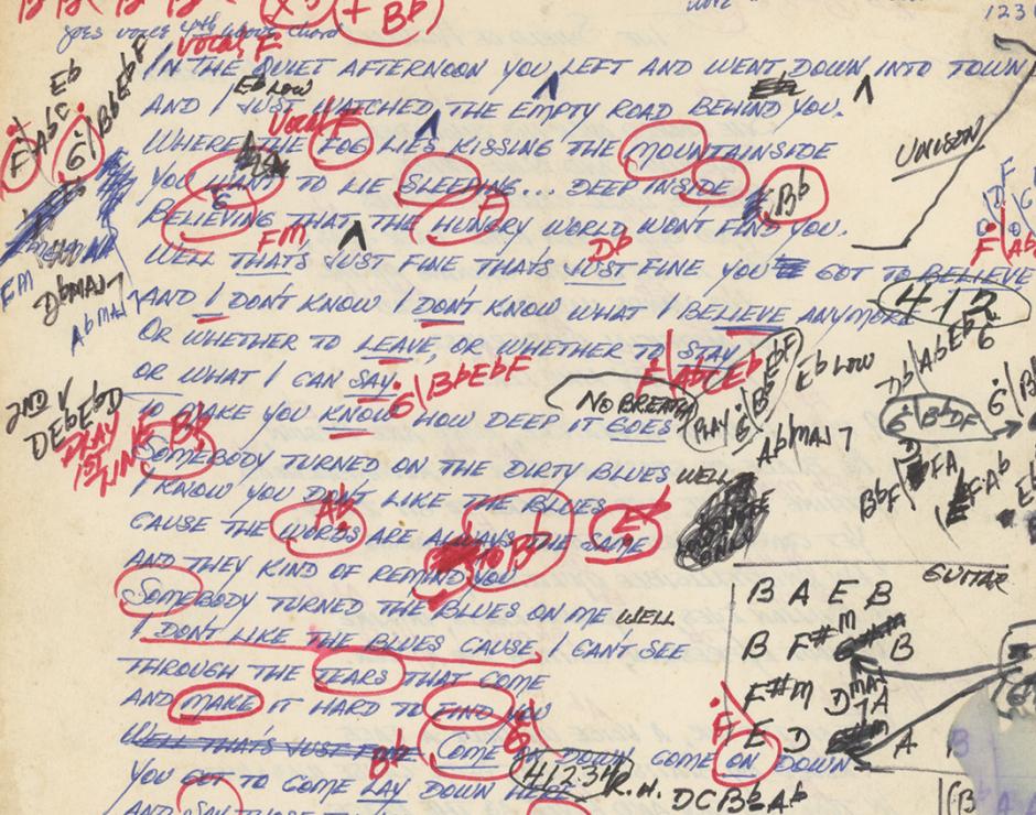 Lyric sheet for Stan Hubbs's Crystal. See page 69 inside The Wire 505. 